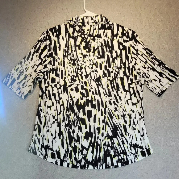 Golf America Black and White Short Sleeve V Neck  Golf Shirt Size Large - Picture 5 of 7